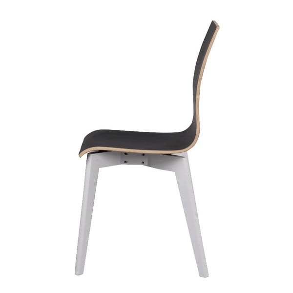 Scaun cu picioare albe RowicoGrace, negru-image-4