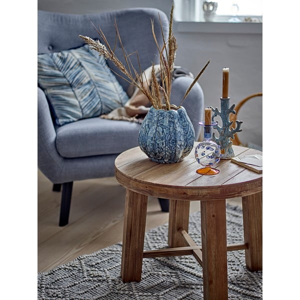 Măsuță de cafea în culoare naturală închisă rotundă cu aspect de lemn exotic ø 60 cm Emmett – Bloomingville-image-1