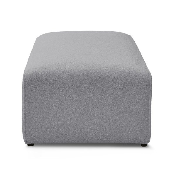 Taburet modular gri deschis cu tapițerie din țesătură bouclé Megeve – Bobochic Paris-image-3
