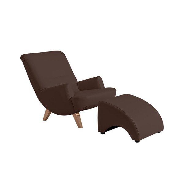 Taburet din imitație de piele Max Winzer Brandford, maro-image-2