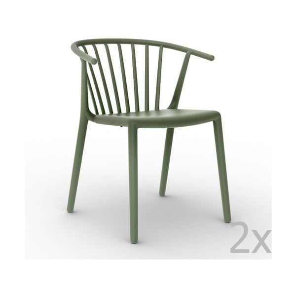Set 2 scaune grădină Resol Woody, verde