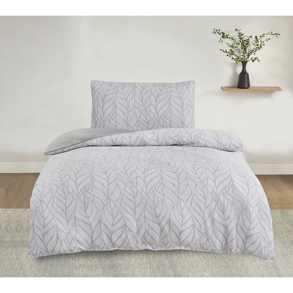Lenjerie de pat gri din jacquard pentru pat de o persoană 140x200 cm Florida – My House