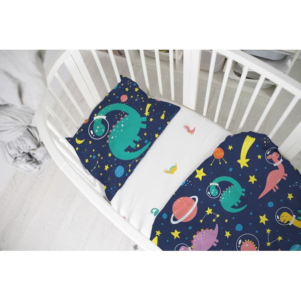 Cearceaf elastic de pat pentru copii din bumbac satinat 120x60 cm Space Adventures - Butter Kings-image-1