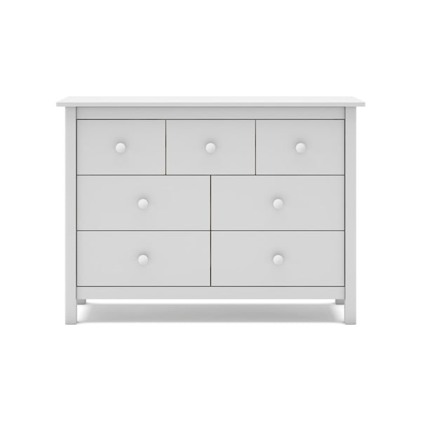 Comodă pentru copii albă joasă din lemn de pin 110x80 cm Max – Marckeric-image-2