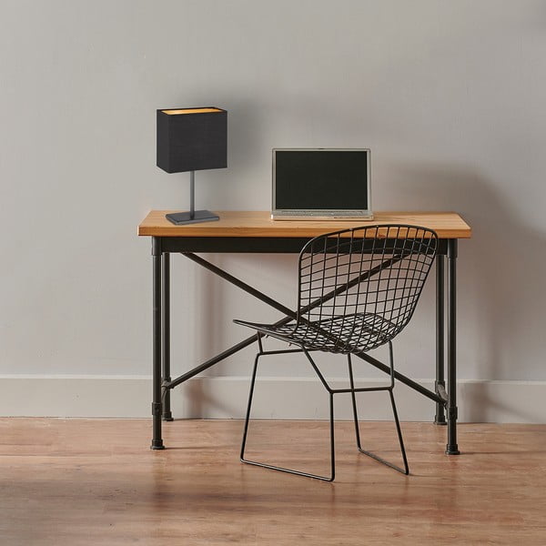 Veioză neagră cu abajur textil (înălțime 30 cm) Kate – Fischer & Honsel-image-1