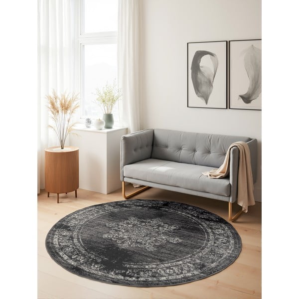 Covor gri rotund ø 120 cm Gloria Lydia – Hanse Home-image-1
