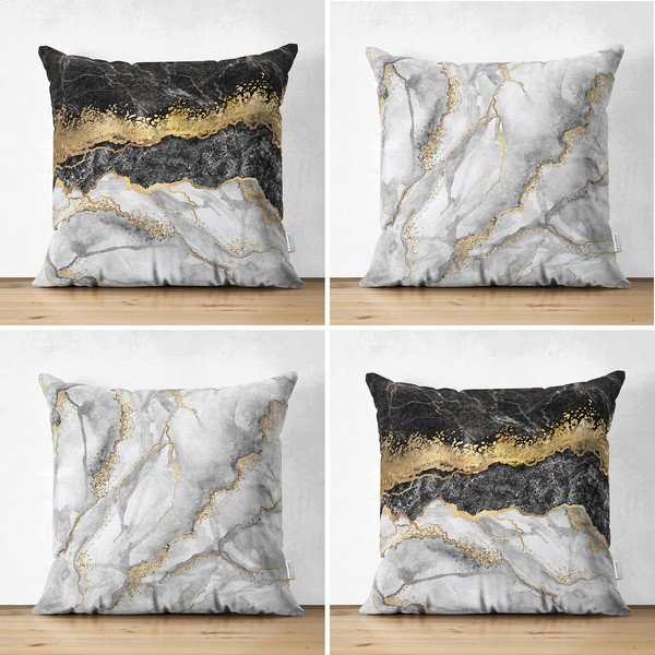 Set 4 fețe de pernă Minimalist Cushion Covers Marble, 45 x 45 cm-image-1