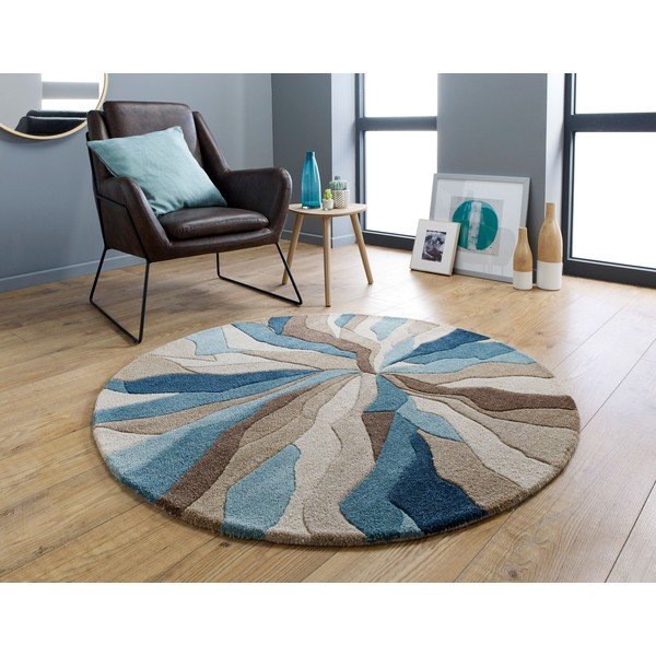 Covor Flair Rugs Splinter, ⌀ 135 cm, albastru-image-4