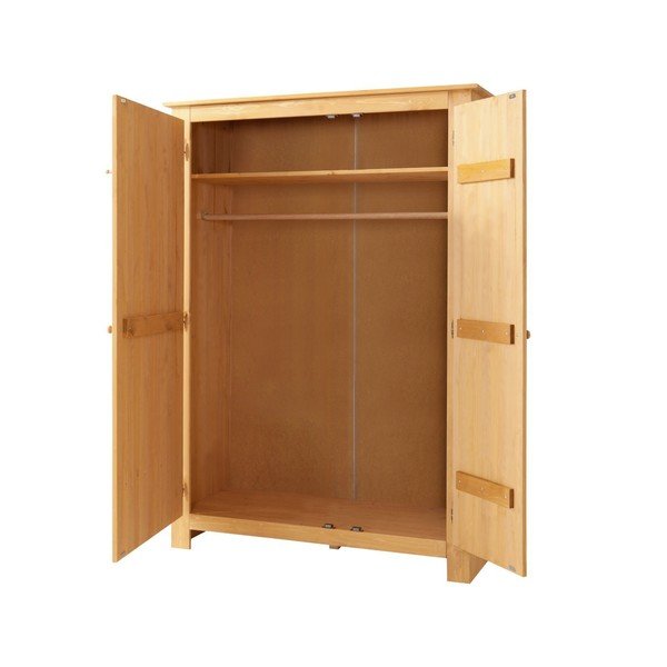 Șifonier în culoare naturală din lemn de pin cu oglindă 120x170 cm Bertram – Støraa-image-2