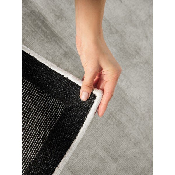 Covor gri țesut manual din viscoză 80x150 cm Noemi – Vikosa-image-4