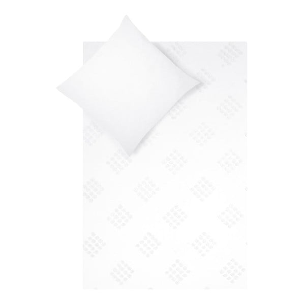 Lenjerie de pat din bumbac percale Westwing Collection Fia, 135 x 200 cm, alb