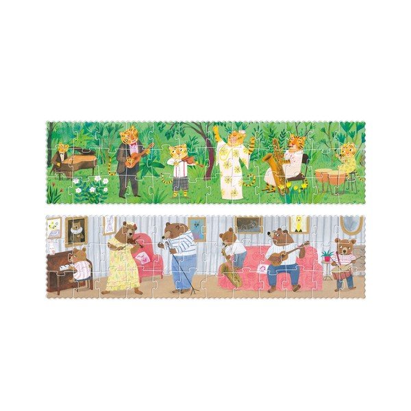 Puzzle de buzunar cu 2 fețe Londji Muzicanții din pădure, 100 piese-image-1