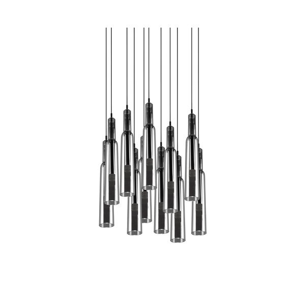 Lustră argintie LED cu abajur din sticlă ø 50 cm Lucent – Trio Select-image-1