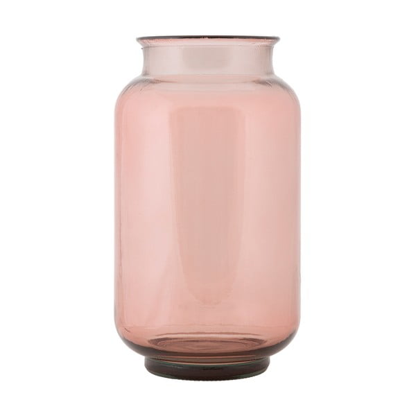 Vază din sticlă reciclată Mauro Ferretti Florero, roz deschis