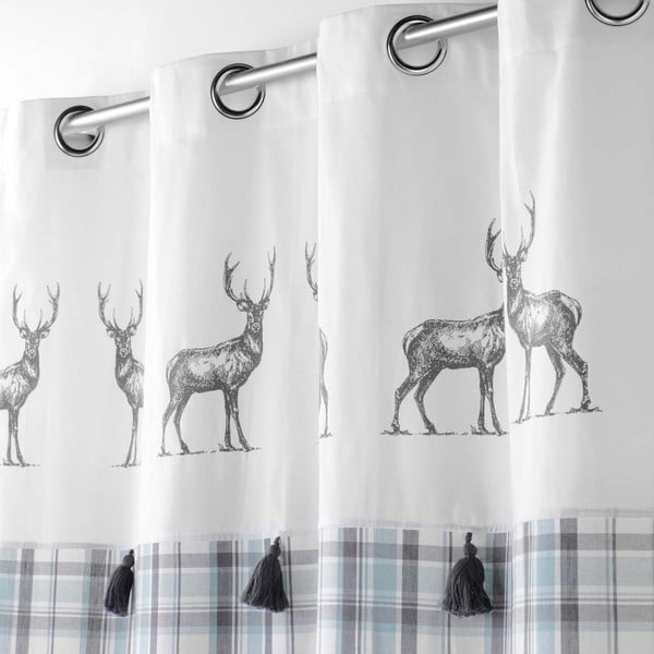 Draperie albă/albastră 140x240 cm Megeve – douceur d'intérieur-image-1