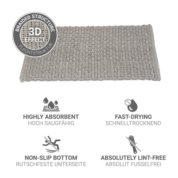 Covoraș de baie gri din material textil 50x80 cm Ecoli – Wenko-image-4