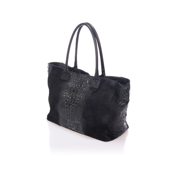 Geantă din piele Lisa Minardi Fausta, negru-image-1