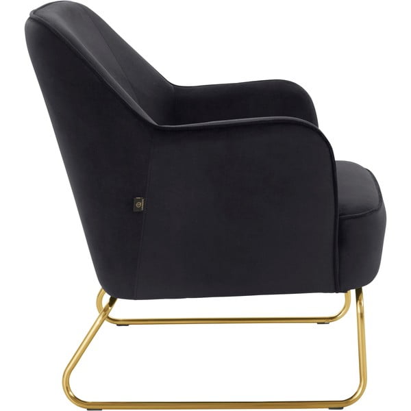 Fotoliu negru cu tapițerie din catifea Joshua - Støraa-image-3