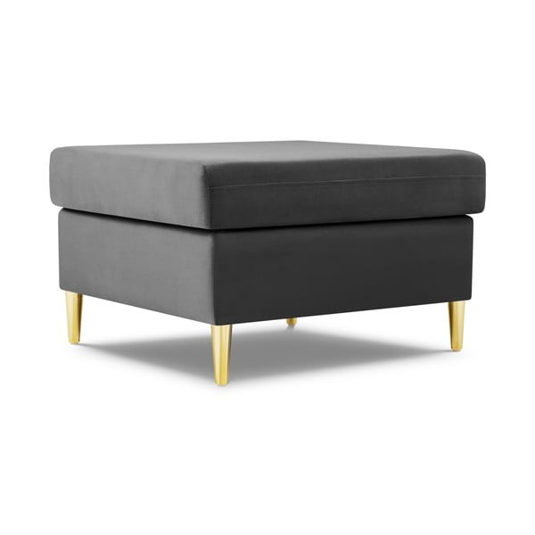 Taburet gri deschis cu tapițerie din catifea Kyoto – Cosmopolitan Design-image-1