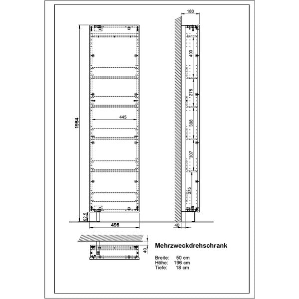 Dulap pentru hol gri antracit 50x195x18 cm Rotary – Germania-image-4