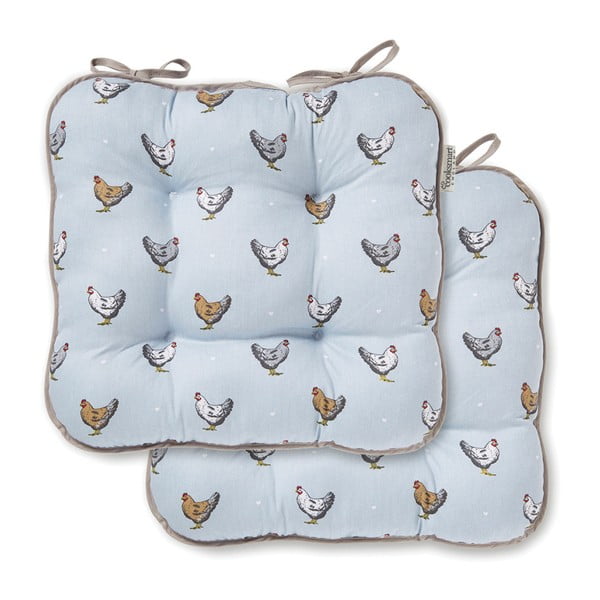 Pernă din bumbac pentru scaun Cooksmart Farmer Kitechen, albastru-image-1