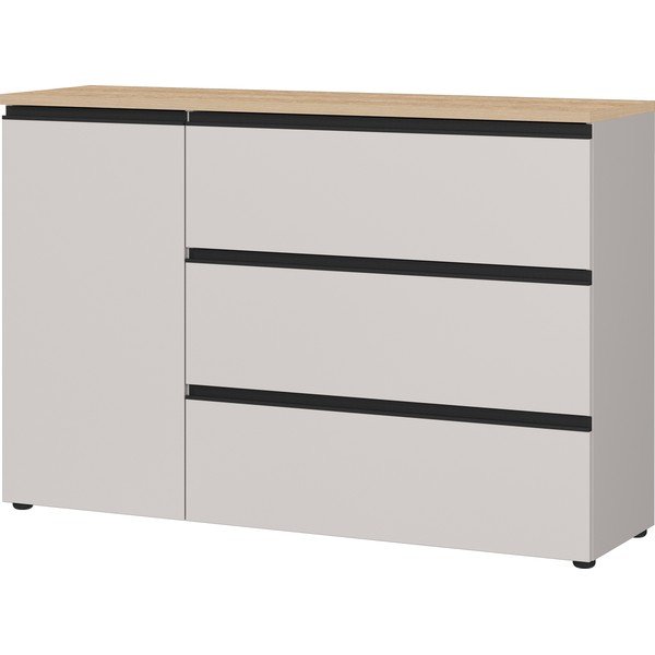 Comodă grej/în culoare naturală deschisă 135x91x41 cm Cormano – Germania