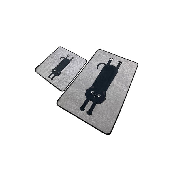 Covorașe de baie negre-gri 2 buc. 60x100 cm Comfort – Foutastic-image-4