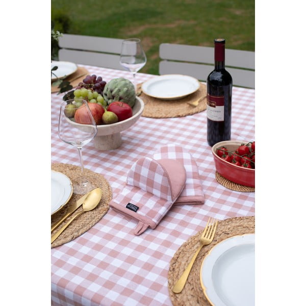 Față de masă din bumbac 150x150 cm Gingham – Tiseco Home Studio-image-1