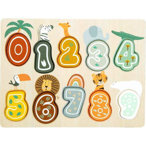 Tablă de lemn cu numere pentru copii Legler Safari