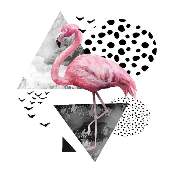 Tablou din sticlă 3D Art Graphico Flamingo, 50 x 50 cm