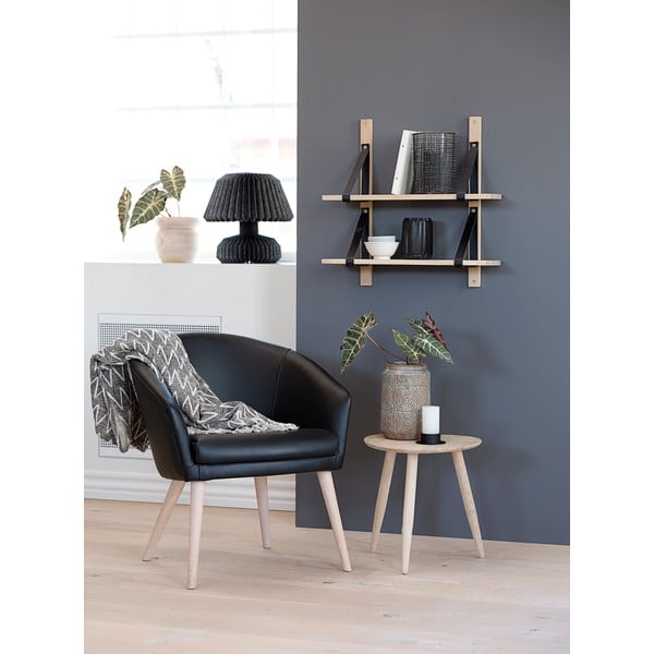 Masă auxiliară din lemn de stejar Canett Uno, ø 40 cm-image-1