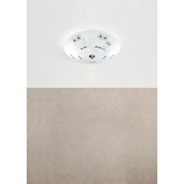 Plafonieră pentru copii albă cu abajur din sticlă ø 39 cm Ugglarp – Markslöjd-image-1