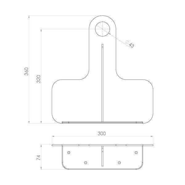 Suport pentru chiuvetă negru suspendat din oțel 30x7 cm Tetris – Sapho-image-3