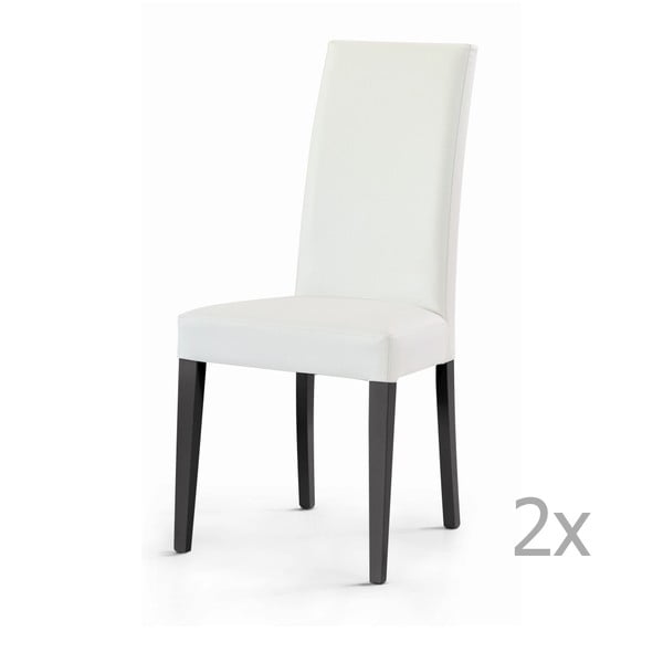 Set 2 scaune cu picioare maro închis, Castagnetti Tempi, alb