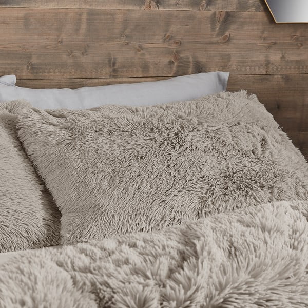 Lenjerie de pat maro din micropluș/cocolino pentru pat de o persoană 135x200 cm Cuddly – Catherine Lansfield-image-2