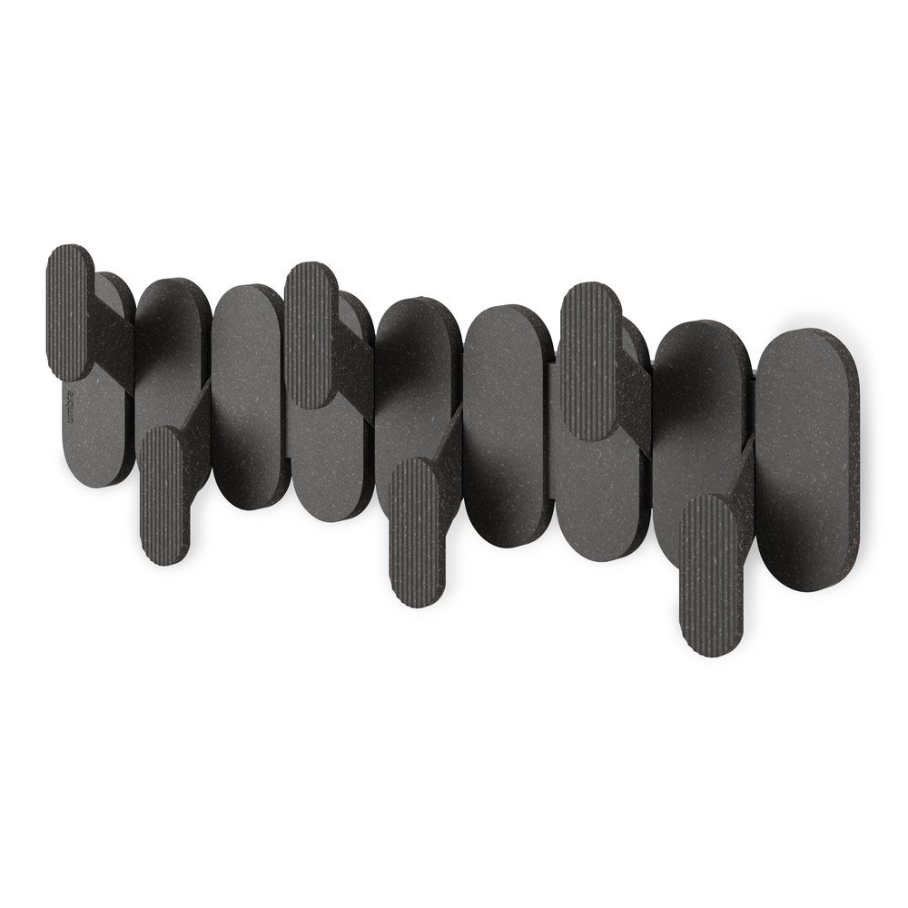Cuier de perete negru mat din otel 16 cm Tempo – Umbra