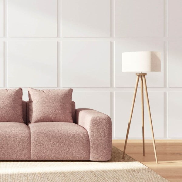 Canapea roz cu tapițerie din țesătură bouclé 287 cm Monce – Rodier-image-3