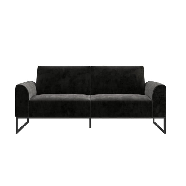 Canapea extensibilă neagră 217 cm Adley - CosmoLiving by Cosmopolitan