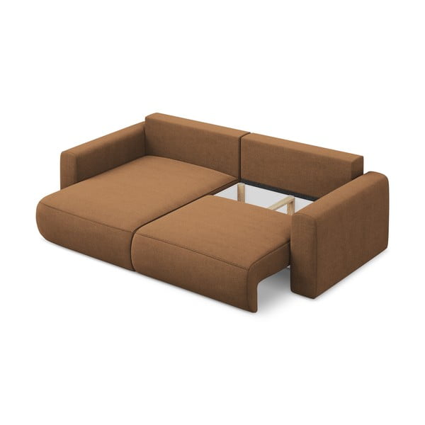 Colțar teracotă extensibil/cu spațiu de depozitare (cu colț pe partea stângă/cu șezlong) Kapua – Makamii-image-3