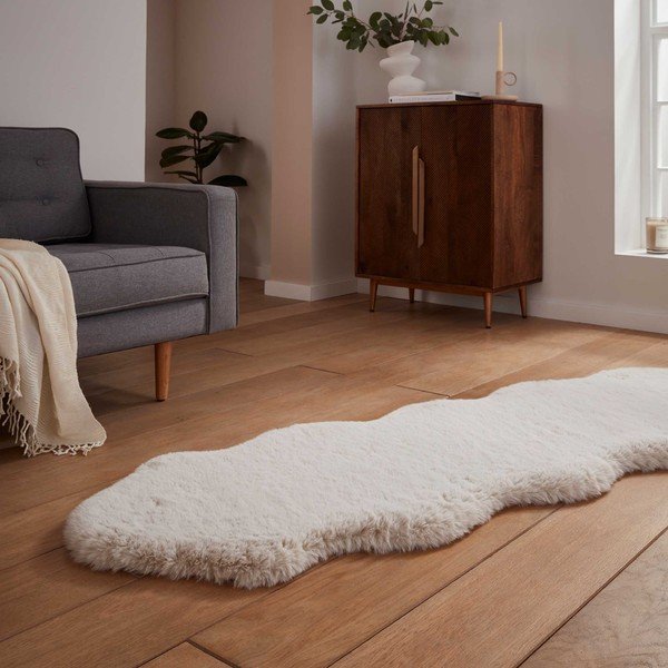 Covor tip traversă crem sintetic 60x180 cm Super Teddy – Think Rugs-image-2