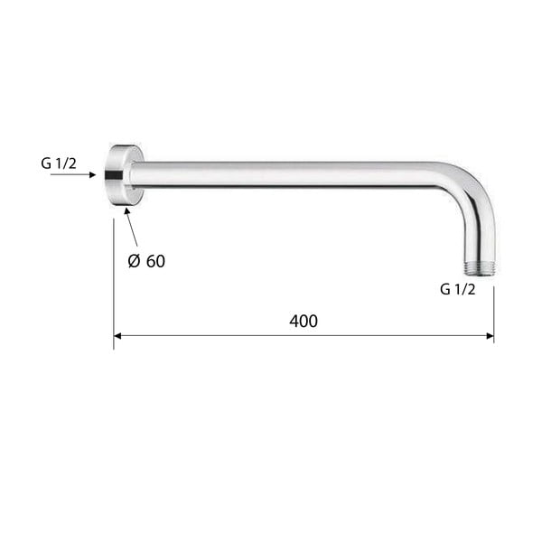 Componentă de conectare pentru duș albă din alamă ø 6 cm – Sapho-image-1
