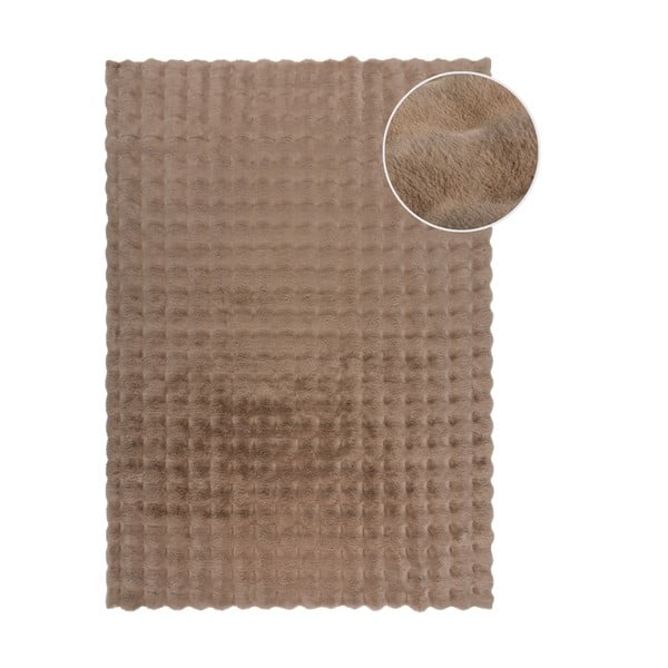 Blană maro sintetică 160x230 cm Waffle Faux Fur – Flair Rugs