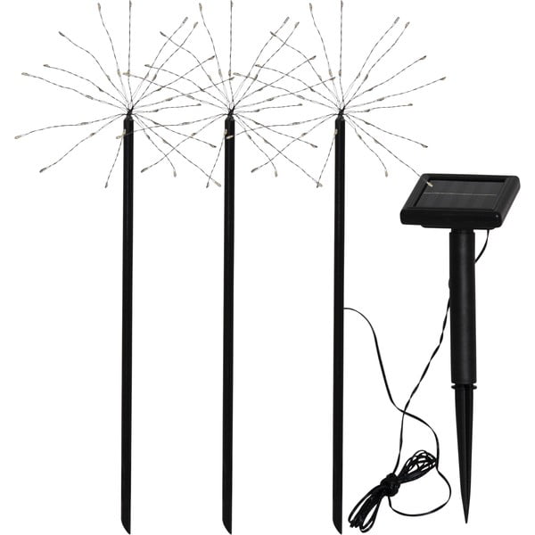 Corpuri de iluminat pentru exterior LED 3 buc. tip țepușă, de sol solare (înălțime 40 cm) Firework  – Star Trading