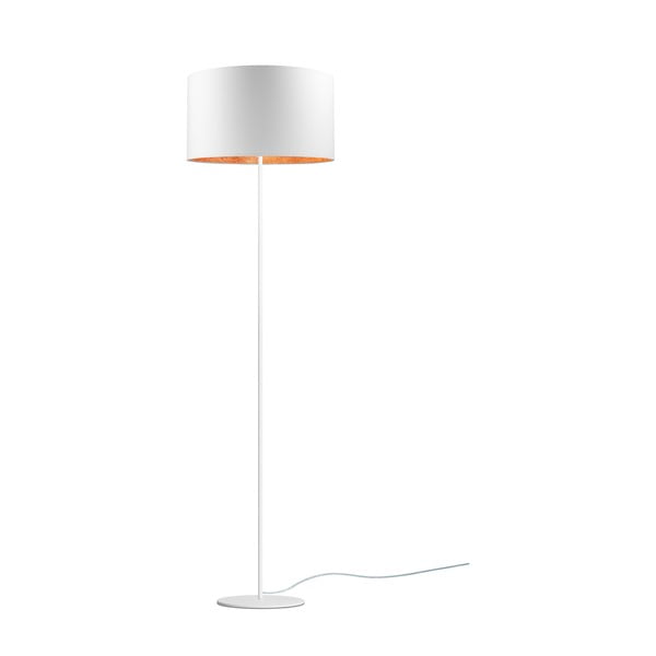 Lampadar cu detaliu arămiu Sotto Luce Mika, ⌀ 40 cm, alb