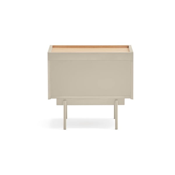 Noptieră bej-natural cu aspect de lemn de stejar Otto – Teulat-image-3