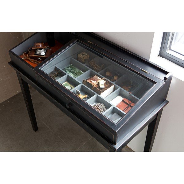 Masă tip vitrină BePureHome, negru-image-1