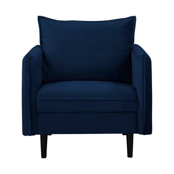 Fotoliu albastru închis cu tapițerie din catifea Juli – Ropez-image-1