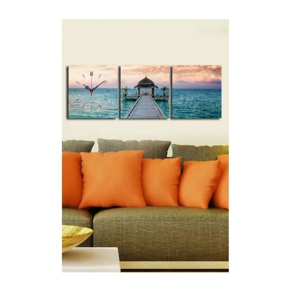 Ceas cu tablou Na mole, 90 x 28 cm-image-1