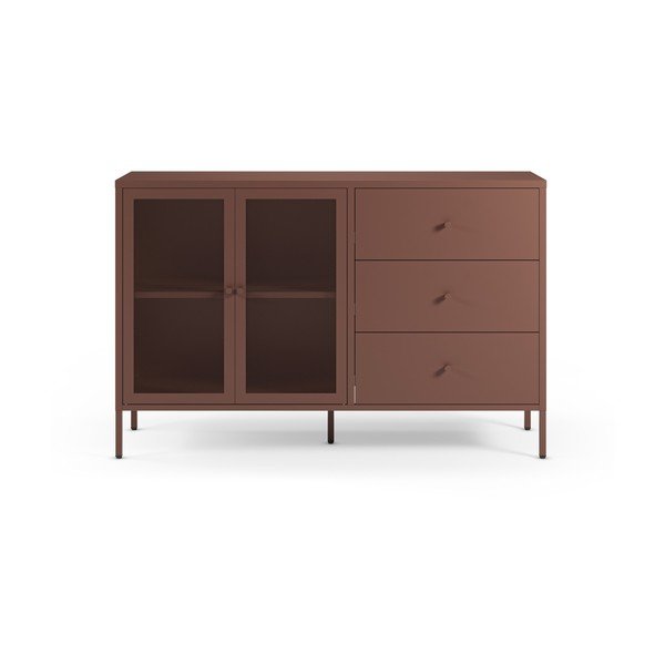 Comodă burgundy din metal 140x90x40 cm Fayna – Marckeric