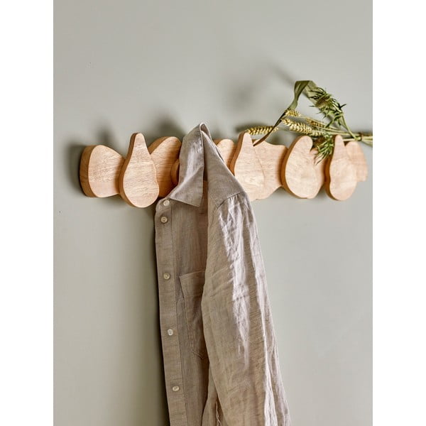 Cuier de perete în culoare naturală din lemn de arbore de cauciuc Ross – Bloomingville-image-1